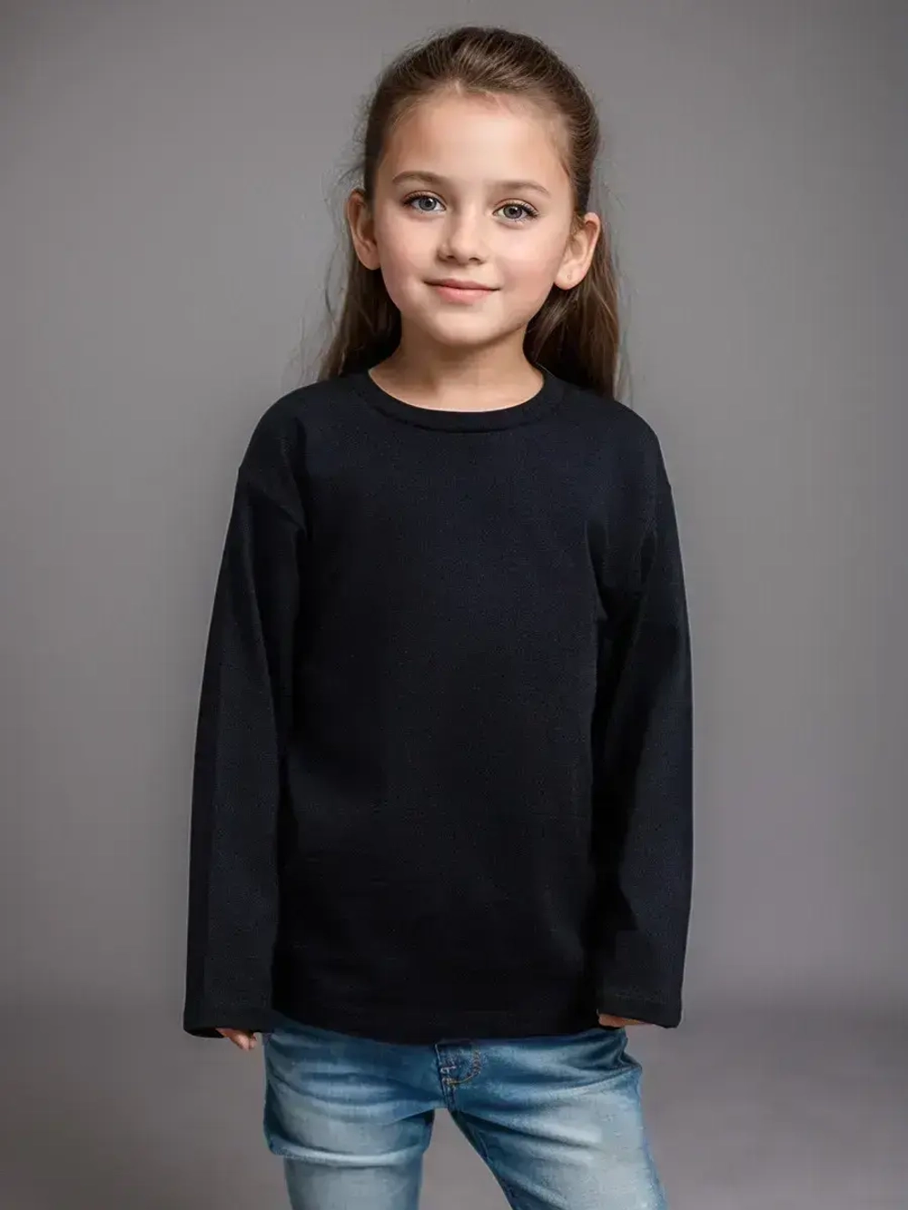 Черный лонгслив оверсайз для мальчика