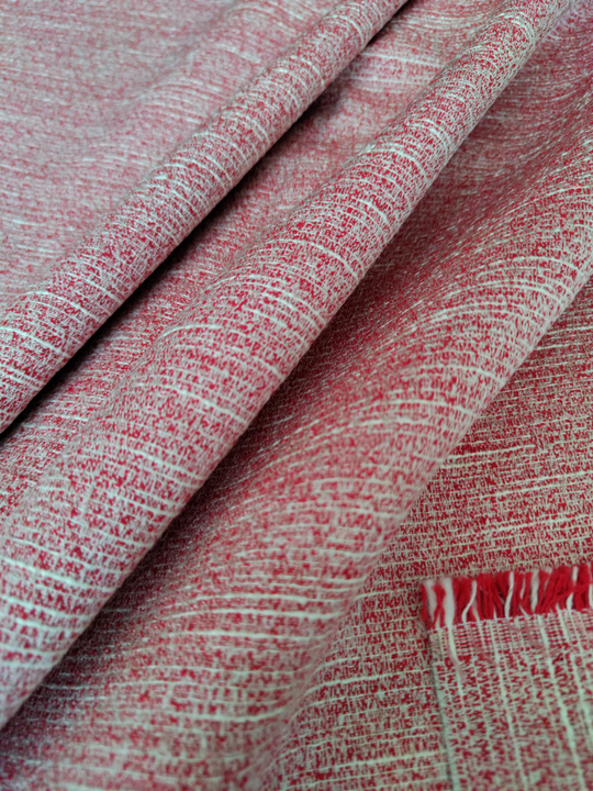 Твид шанель, меланж, красный/белый меланж, хлопок