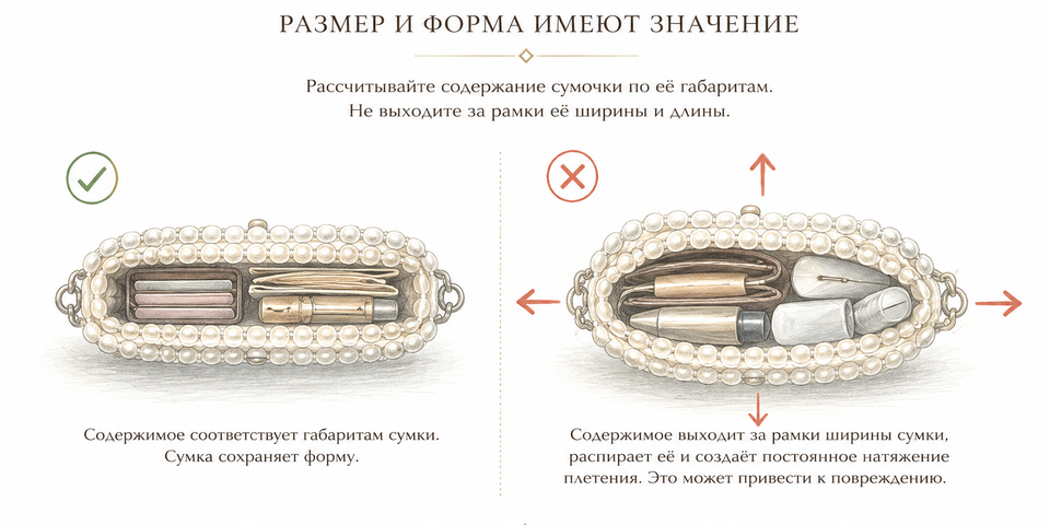 Рекомендации по эксплуатации сумочки из бусин ручной работы