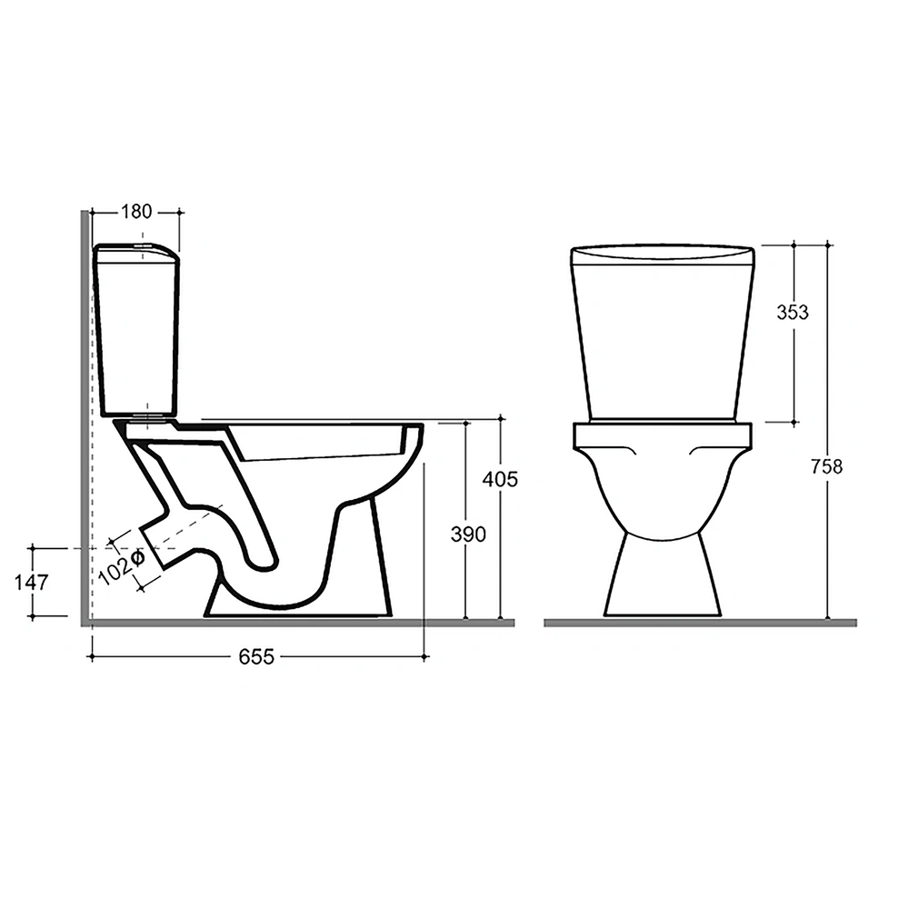 Унитаз-компакт "Лаго" МС Инкоэр-Б1 (ниж.подв.,кос. выпуск,сид.полип.1кн белая, арм.) КЕРАМИН