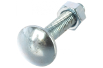 БОЛТ МЕБ. СТРОЙБАТ DIN 603 5X25 С ГАЙКОЙ (БЕЛЫЙ ЦИНК 10 ШТ)