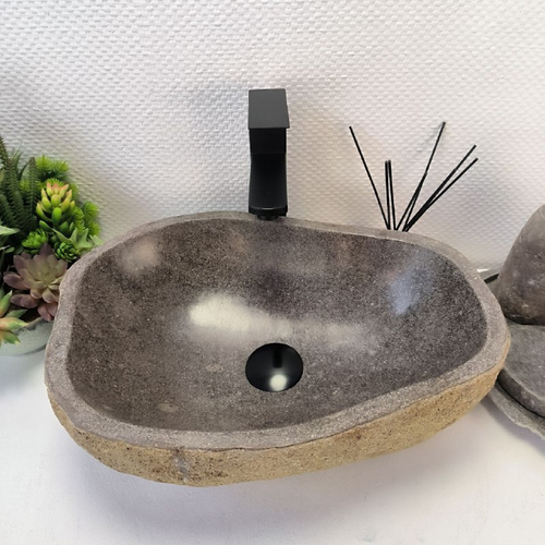Раковина из речного камня RS-63519 (45*33*15) 0122