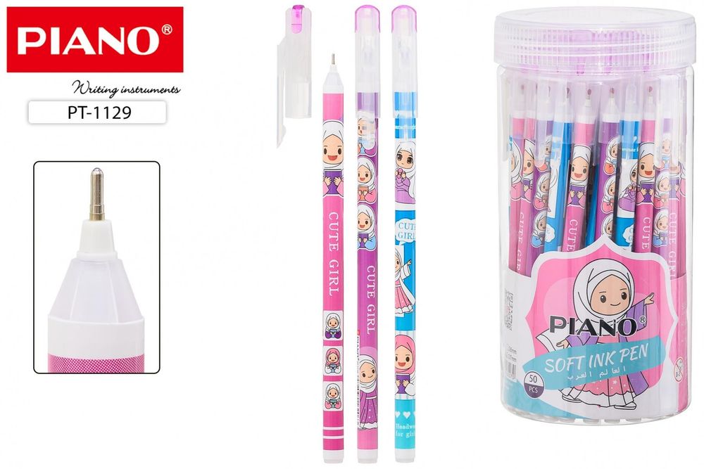 Ручка масл. шарик. 0,7мм. синий "Piano Кукла" одноразовая, цветной корпус, синий (Basir) Ручка масл. шарик. 0,7мм. синий "Piano Кукла" одноразовая, цветной корпус, синий (Basir)