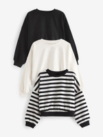 Лонгслив для девочки Next K86-197, 3 шт., Белый, Черный