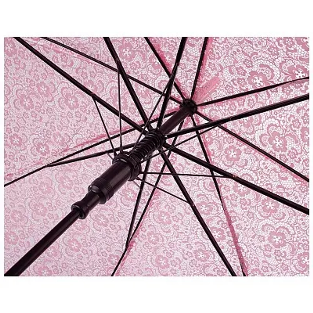 Зонт-трость полуавтоматический 90см «BASIC» розовый