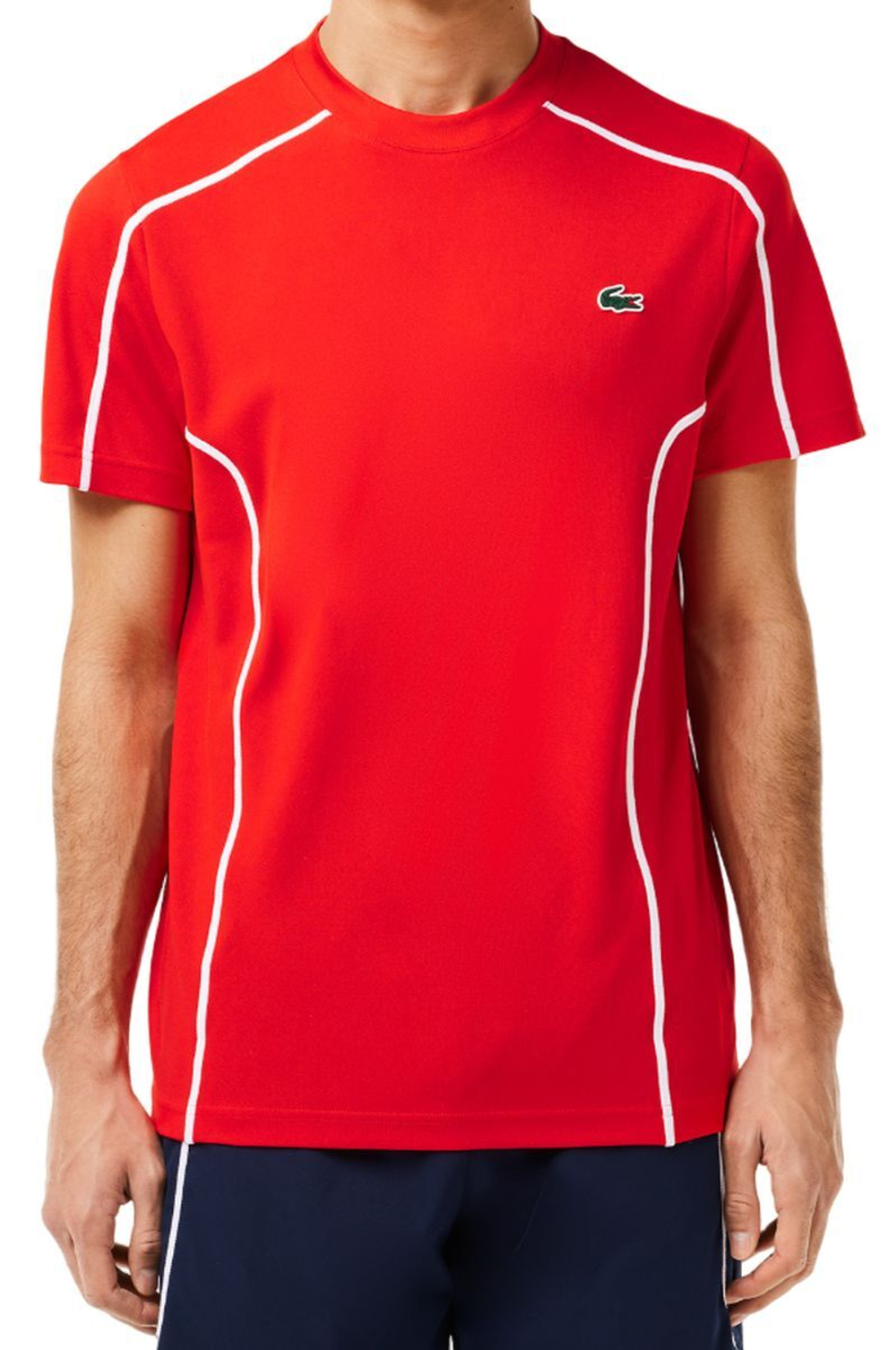 Мужская теннисная футболка Lacoste Ultra-Dry Pique Tennis T-Shirt - красный