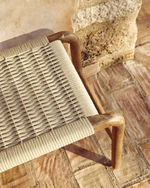 Скамейка Alipa из массива акации и веревки кремового цвета