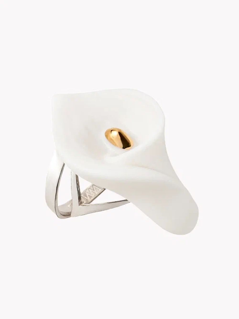 Кольцо Калла XL, белый фарфор