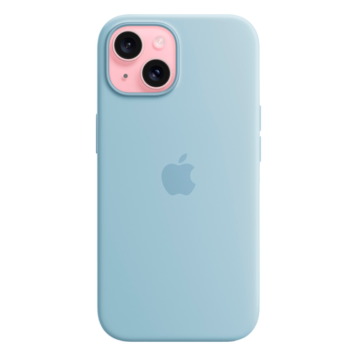 Силиконовый чехол с поддержкой MagSafe Apple Silicone Case для iPhone 15, Light Blue (Светло-голубой)