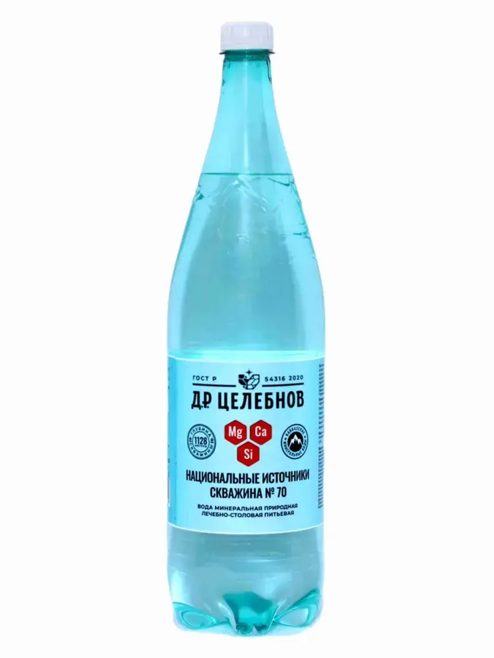 Вода газированная Д.Р. Целебнов минеральная лечебно столовая газированная, 1,5 л