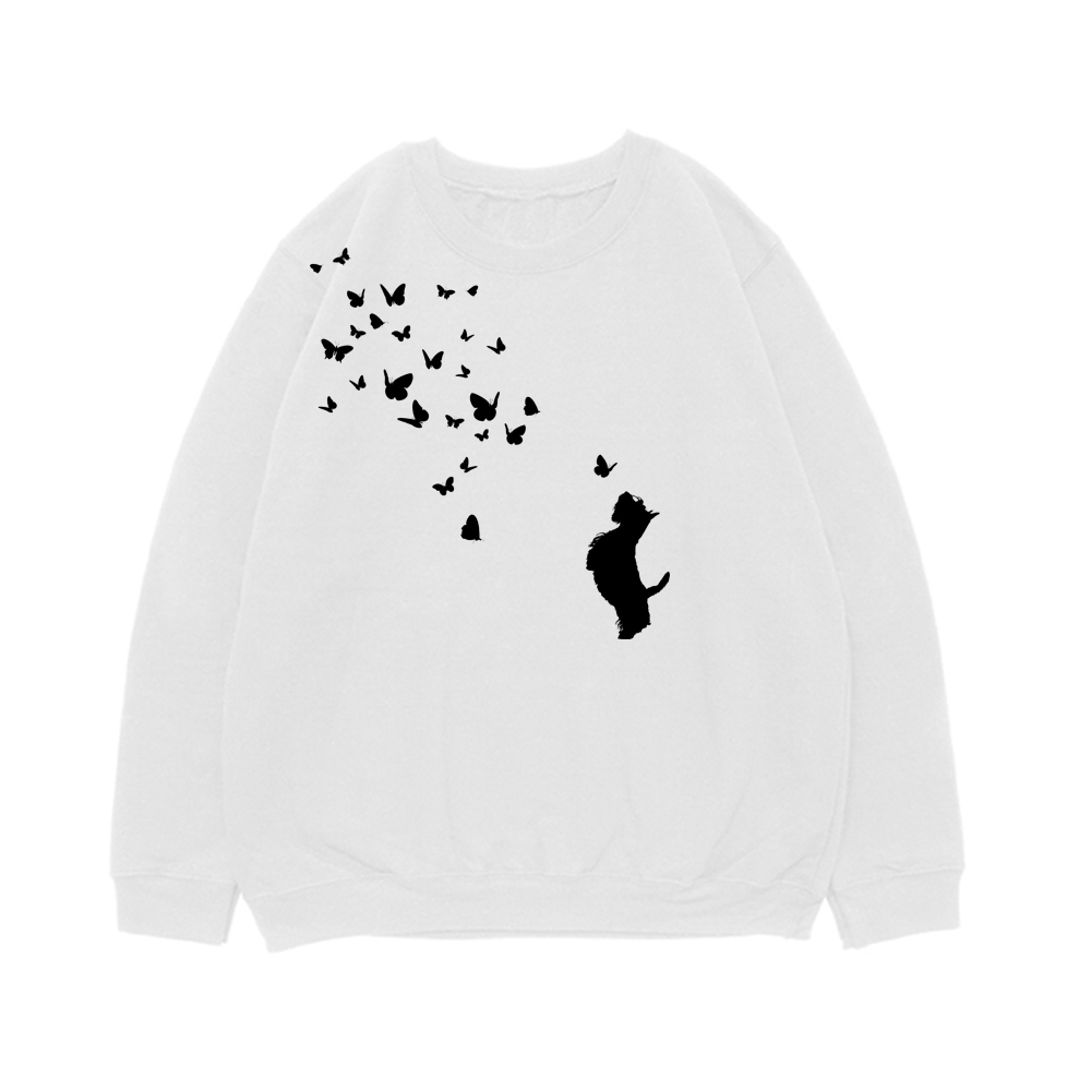 Свитшот "Скотч терьер и бабочки"