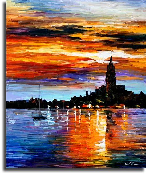 Репродукция " Леонид Афремов - Закат"