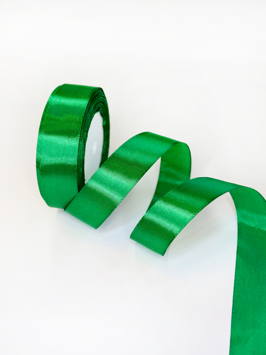 Атласная лента 25 мм (25 ярд)  цвет зеленый