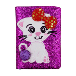 Блокнот детский Basir, формат А5, серия "Животные", ПВХ переплет с блёстками, 19.5*13.5 см, 64 листа, ассорти