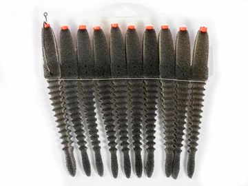 Приманки поролоновые 3D Ex WORM WBlack 12см под офсетный крючок размер 1/0, 2/0, 3/0 10шт набор