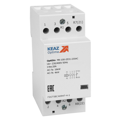 Контактор модульный OptiDin MK-100-2540-48AC 25А 4НО КЭАЗ 321149