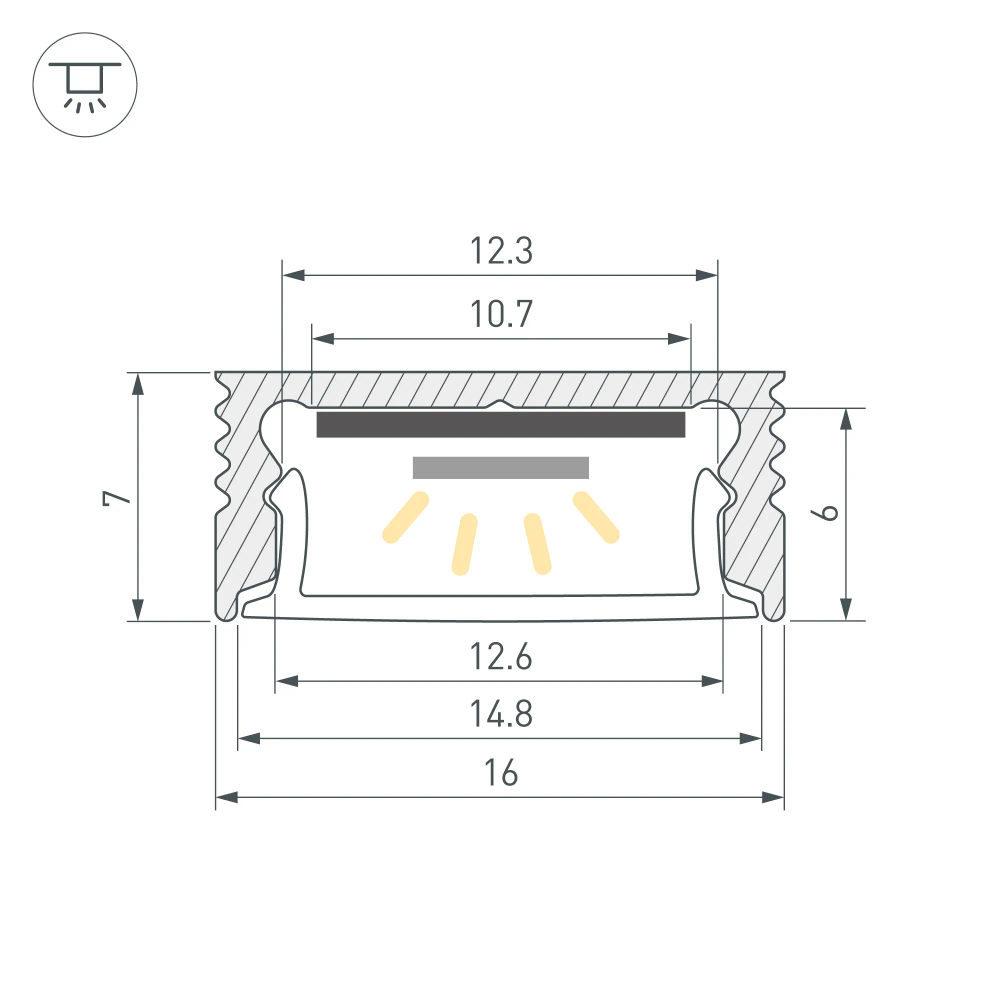 Профиль SL-SLIM-H7-2000 ANOD (BY) (Arlight, Алюминий) 059785
