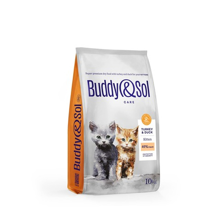 Сухой корм Buddy&Sol CARE KITTEN с индейкой и уткой для котят 10 кг