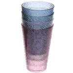 Стакан пластиковый 440мл «Волны» в наборе 4шт, микс цветов