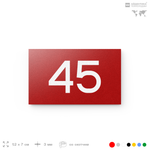 Табличка с номером 45 на дверь квартиры, для офиса, кабинета, аудитории, склада, красная 120х70 мм, Айдентика Технолоджи
