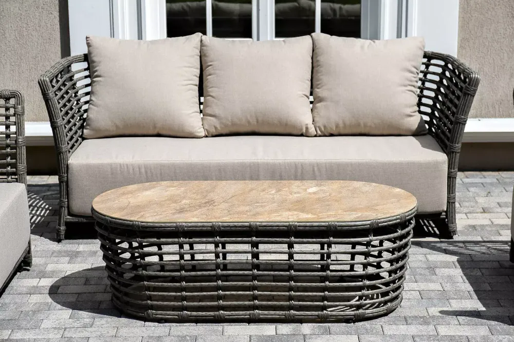 "Валенсия" лаунж-зона из искусственного ротанга, цвет серый