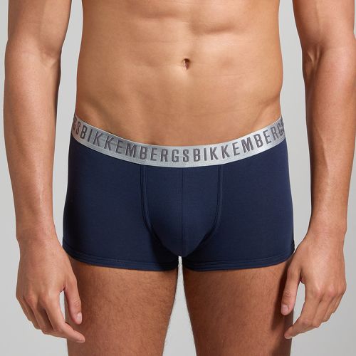 Мужские трусы боксеры темно-синие набор 2в1 Bikkembergs SILVER BKK1UTR11BI