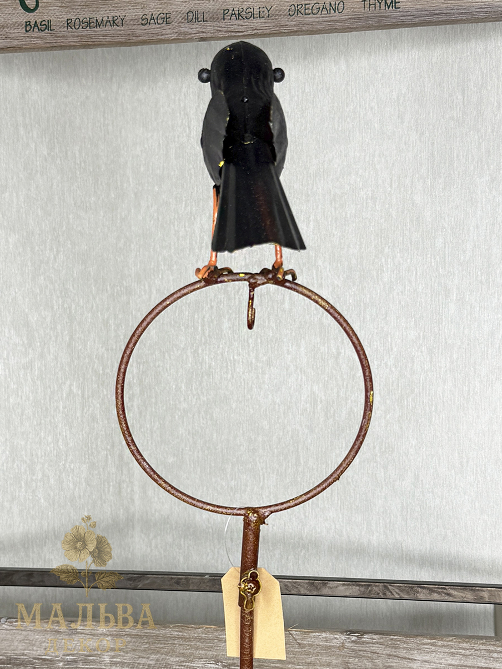 Кормушка на штекере "Ворона" 14,5x22xH33,5 см + 110 см штекер