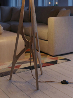 Детали основания торшера из массива дуба в стиле минимализм