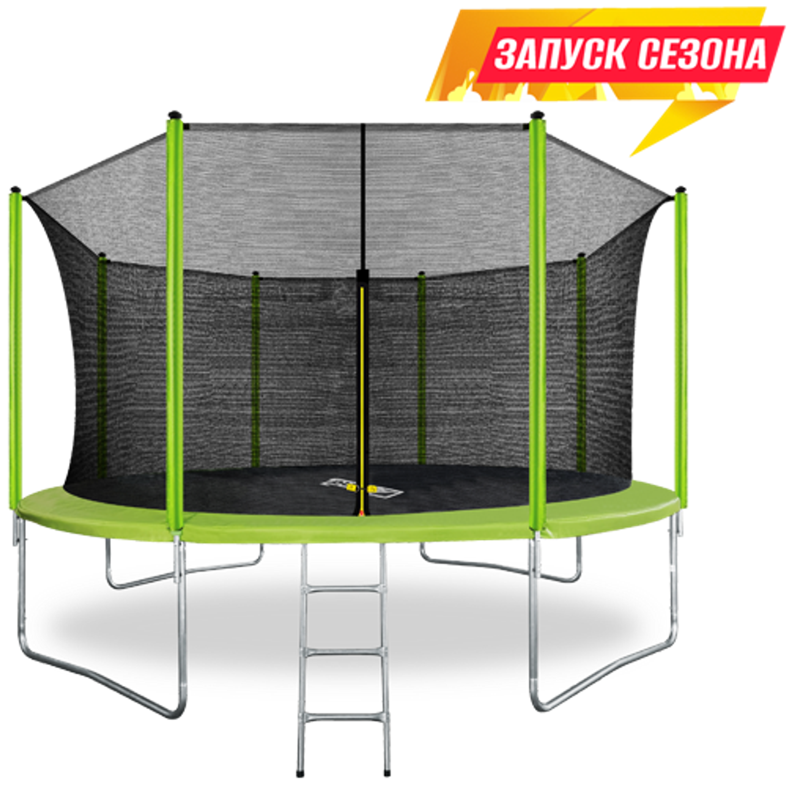 ARLAND Батут 14FT с внутренней страховочной сеткой и лестницей (Light green) фото №2