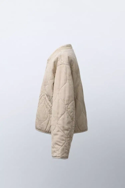 ZARA СТЕГАНАЯ КУРТКА, ПЕСОЧНЫЙ