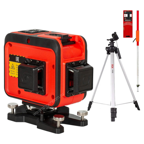 Комплект: лазерный уровень RGK PR-38R с калибровкой + штатив RGK F170, приемник RGK LD-9, рейка RGK LR-2
