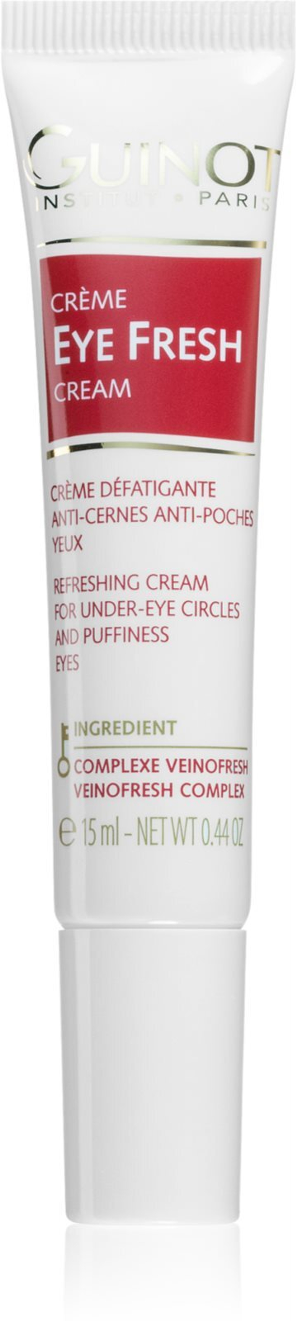 Guinot Eye Fresh - крем, уменьшающий темные круги и мешки под глазами с помощью аппликатора /   15  ml  / GTIN 3500465275106