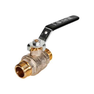 Кран шаровой полнопроходной STOUT - 1/2" (НР/НР, PN40, Tmax 150°C, ручка-рычаг черная)