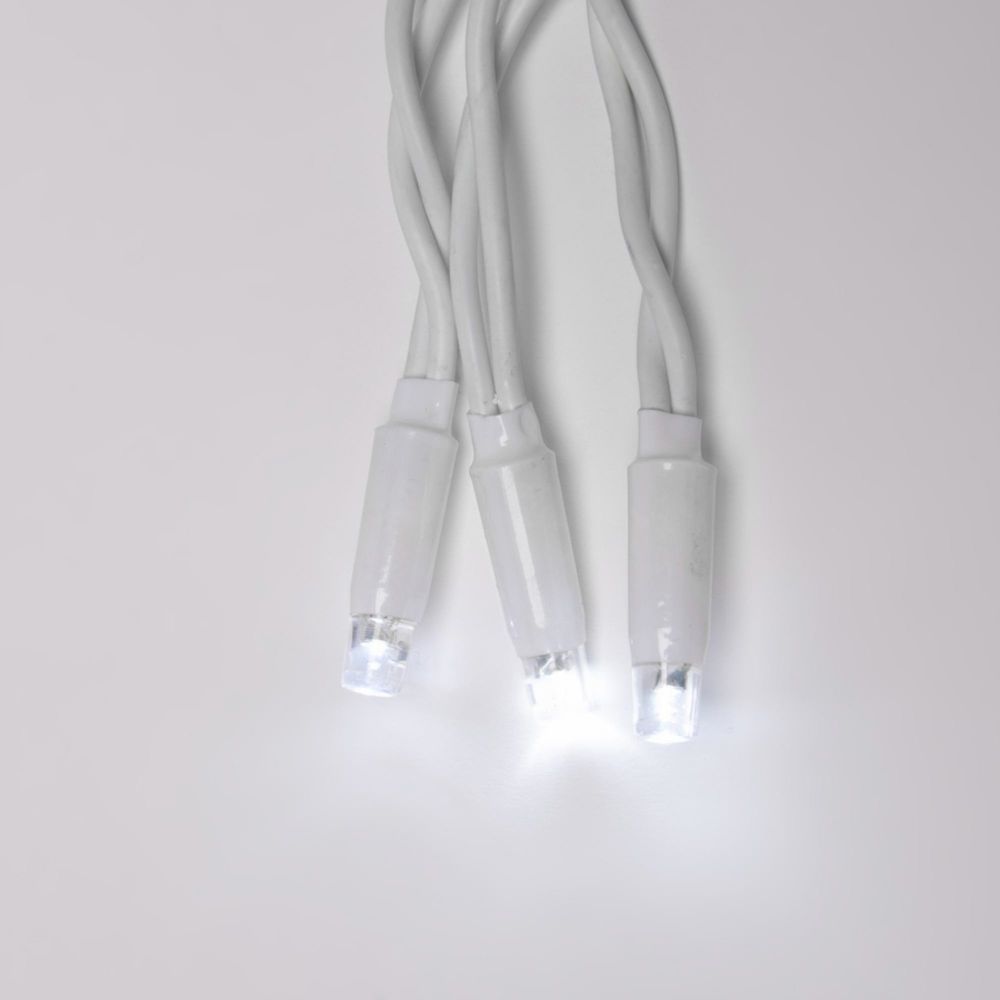 ULD-C1515-160-TWK WHITE IP67 Занавес светодиодный с эффектом мерцания. 1.5х1.5м. Соединяемый. 160 светодиодов. Белый свет. Провод белый. TM Uniel.