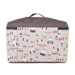 Складной кофр-органайзер для вещей, "NEKOMARUKE", коричневый, 24-7520-3, KUSUGURU