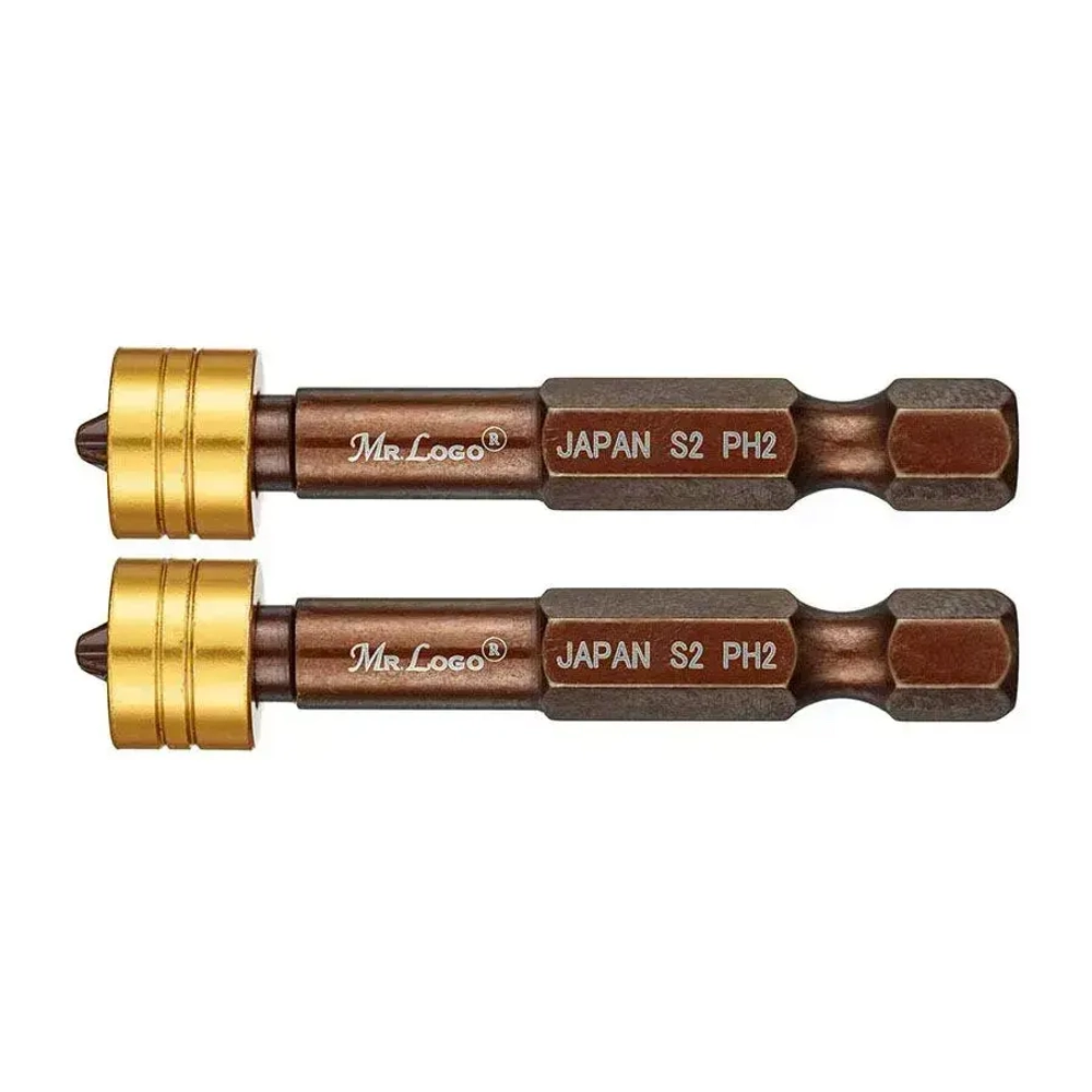 Бита PH2 x 50мм 2шт. S2 с магнитным держателем Mr.Logo ML715002PM