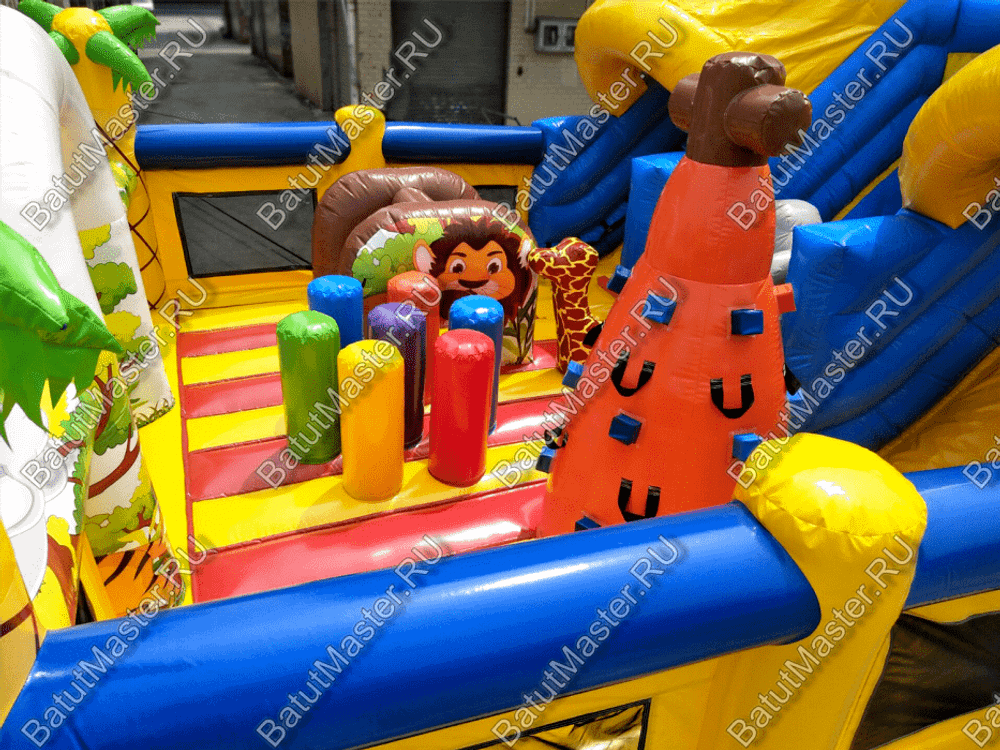 Коммерческий надувной батут "Слоник со скалодромом 2"