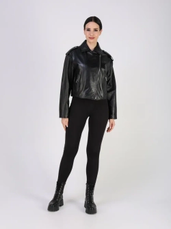 Кожаная куртка демисезонная косуха оверсайз