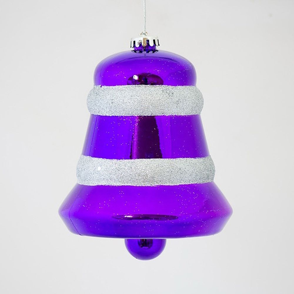 Большая елочная игрушка "Колокольчик объемный" фиолетовый