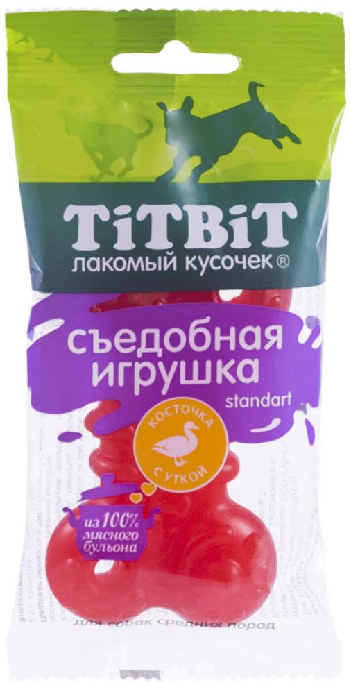 Съедобная игрушка TITBIT косточка с уткой