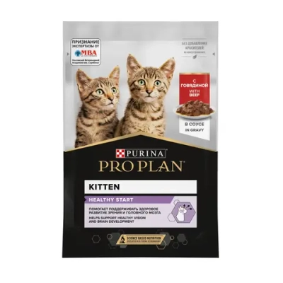 Говядина в соусе для котят, 85гр ProPlan Nutri Savour