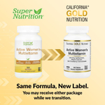 California Gold Nutrition, мультивитамины для активных женщин, с воронцом кистевидным, изофлавонами сои и концентратом клюквы, 180 таблеток
