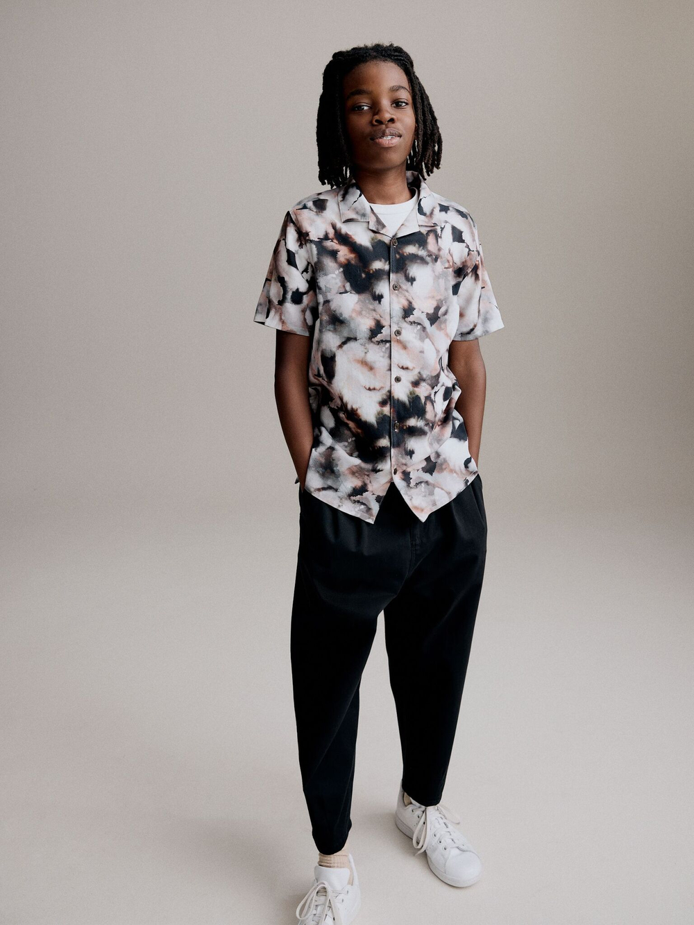 Рубашка с коротким рукавом для мальчика Next 904-856, Белый, Коричневый