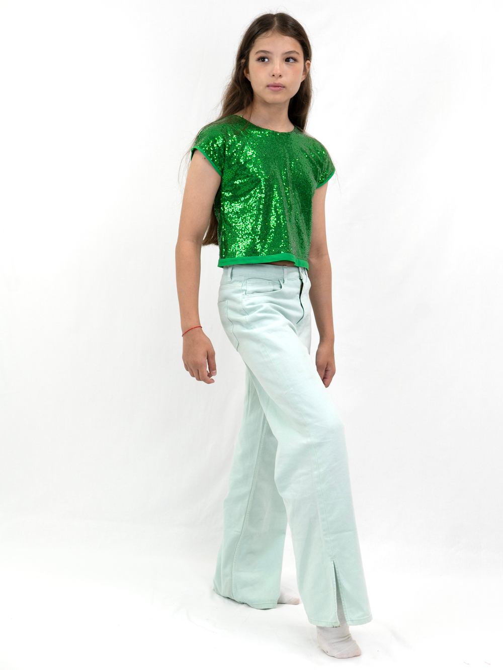 Блузка топ с пайетками для девочки