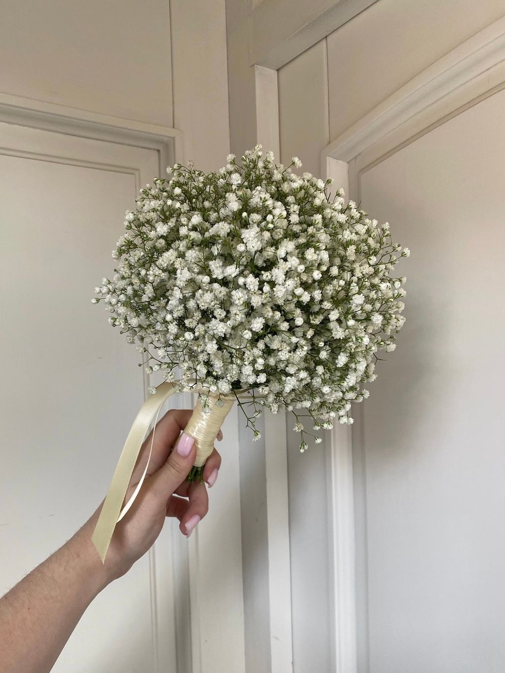 Свадебный букет из гипсофилы