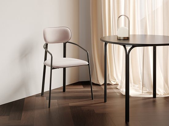 Стул ror, round, велюр, черный/розовый