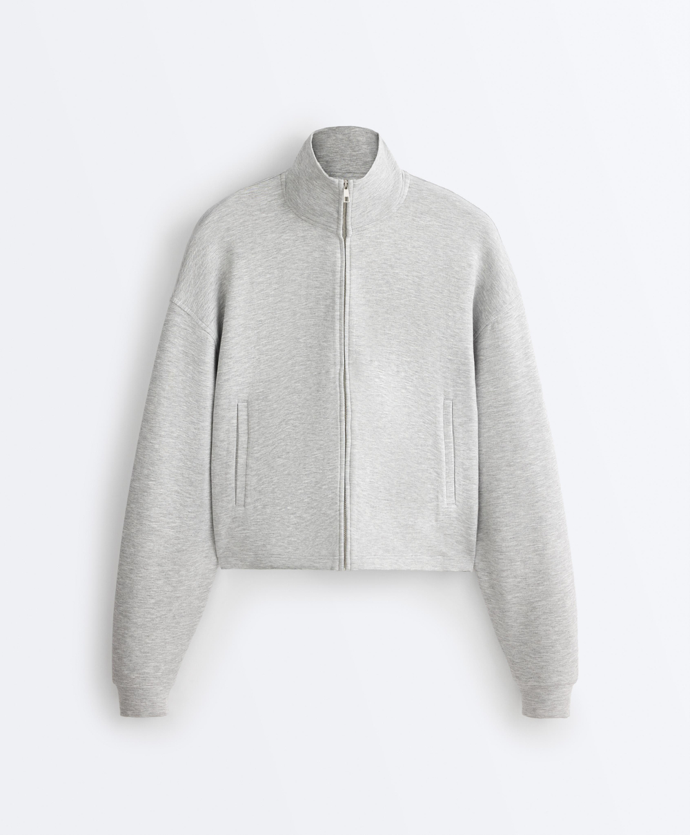 Oysho Куртка пике, серый меланж