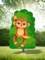 Уличная декорация из фанеры для детской площадки + металлическая опора. Серия Животные