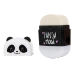 Ластик+точилка "Панда" 5*3*1,7см в пластиковом держателе, С-40396