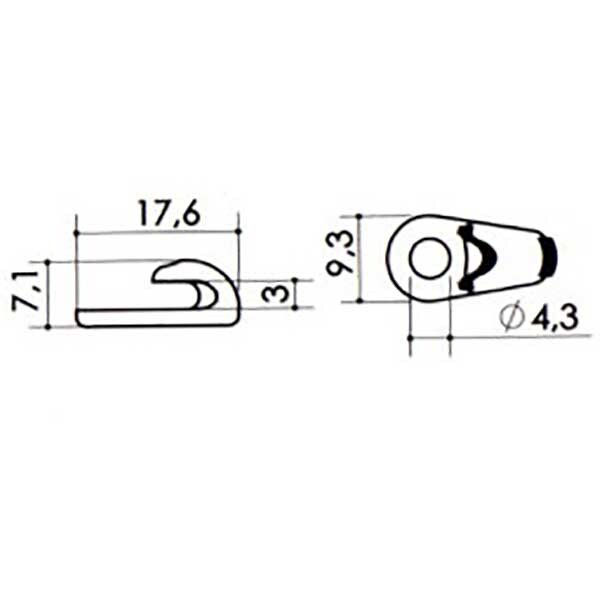 Крючок для обуви с 1 отверстием литой 07E12BA, старая латунь [12]